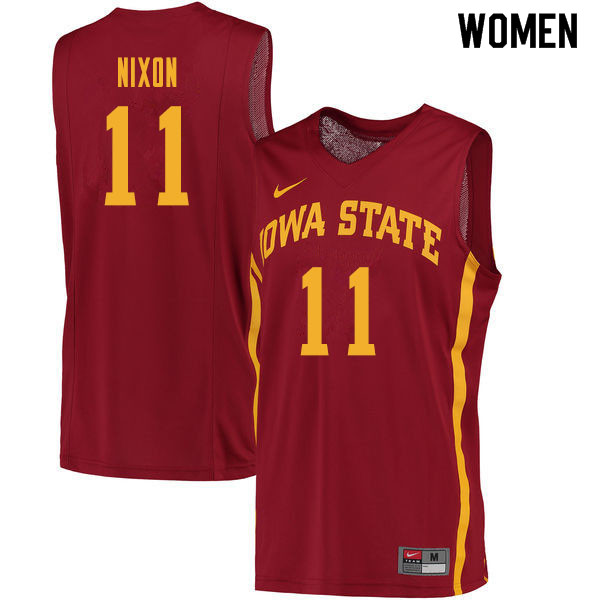 Women #11 Prentiss Nixon Iowa State Cyclones College Basketball Jerseys Sale-Cardinal - Click Image to Close